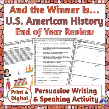 Preview of End of the Year Review for US History – Fun Persuasive Letter Writing Activity