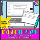End of Year Art Task Cards, Digital and Print Art Lesson Activity