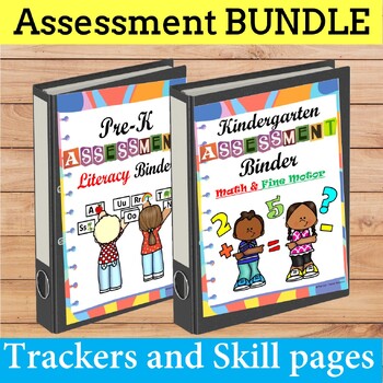 Preview of End of Year Assessment Trackers & Binder -Prek/preschool, Kindergarten Readiness