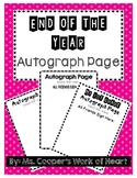 End of Year Autograph Page FREEBIE