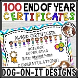 End of the Year Award Certificates EDITABLE Student Academ