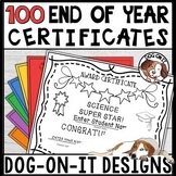 End of Year Award Certificates Editable Black and White