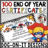 End of Year Award Certificates Superhero