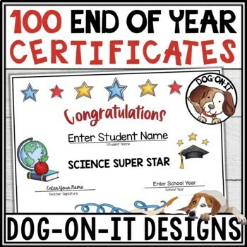 Preview of End of the Year Award Certificates EDITABLE Student Academic Last Day of School