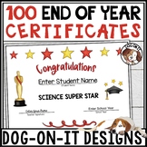 End of Year Award Certificates Hollywood Editable Academy 
