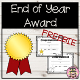 End of Year Award  Freebie