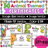 End of Year Awards {Animal-Themed} Editable | Distance Learning