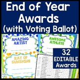 EDITABLE Free End of Year Awards | 32 Awards with Voting B