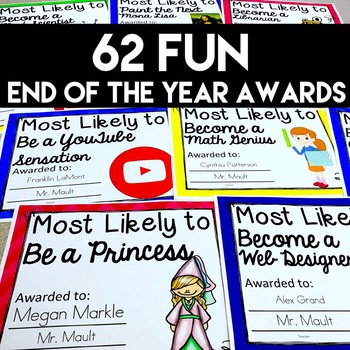 Preview of EDITABLE End of Year Class Awards | Printable Superlative Student Awards