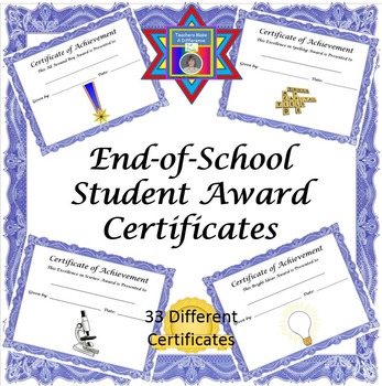 Preview of End of Year Awards (Certificates)