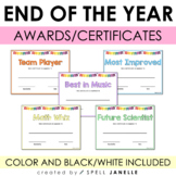 End of Year Awards Certificates EDITABLE