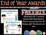 End of Year Awards and Certificates EDITABLE FREEBIE