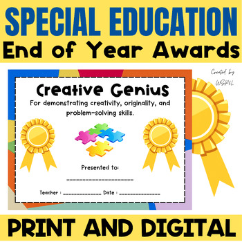 Preview of End of Year Awards Certificates for Special Education EDITABLE