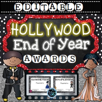 Preview of End of Year Awards Hollywood Theme - Editable