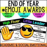 Award Certficates Emoji, End of Year Certificates Editable