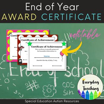 Preview of End of Year Awards Free Templates: Editable