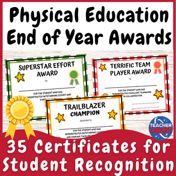 Preview of End of Year Awards | Physical Education Gym Student Recognition | Certificates