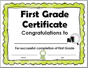 End of Year Awards – Promotion Certificates – Grade 1 by Marcia Murphy