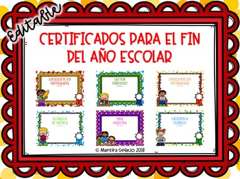 Preview of End of Year Awards Spanish (Certificados para el fin del año escolar)