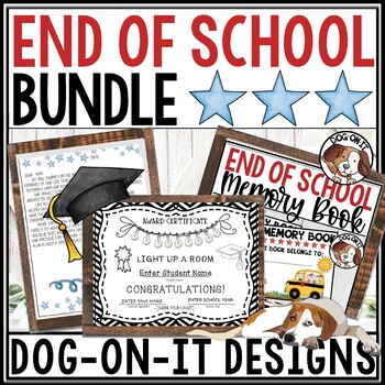 Preview of End of Year  Awards Student Letters Memory Book Boom Cards Bundle