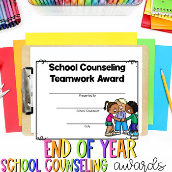 Preview of End of Year Awards for School Counseling | Digital Editable Printable