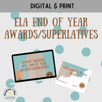 Preview of End of Year Awards2 Middle School English Language Arts- Editable- Google Slides