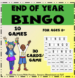 End of Year BINGO 10 BINGO Games Ages 8+ 30 Cards Per Game PDF