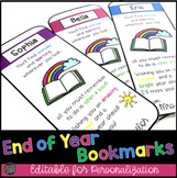 End of Year Gift Bookmarks - Editable