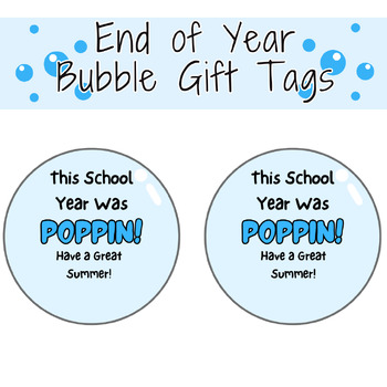 Preview of End of Year Bubble Gift Tag