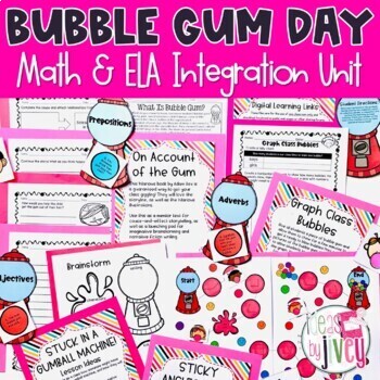 Preview of End of Year Review for 3rd & 4th Graders: Bubble Gum Day Activities & Games