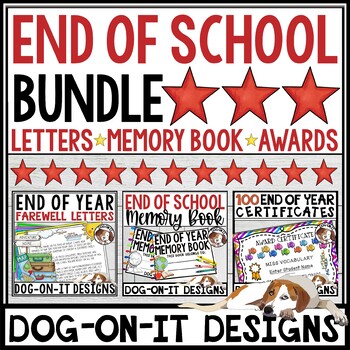 Preview of End of Year Awards Letters Memory Book Bundle