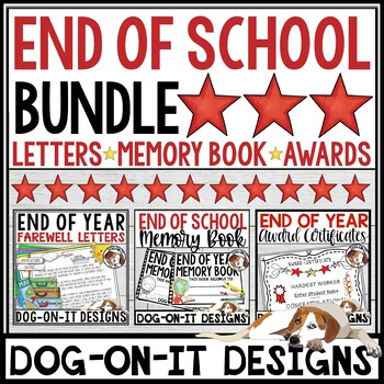 Preview of End of Year Student Letters Activity Book Award Certificates Bundle