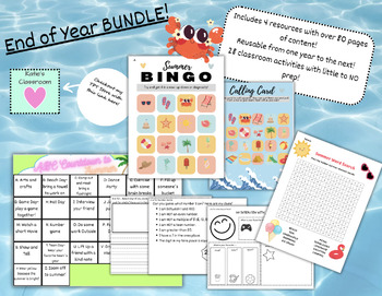Preview of End of Year Bundle-Memory Book, Word Search, BINGO, EOY Countdown, 26 Activities
