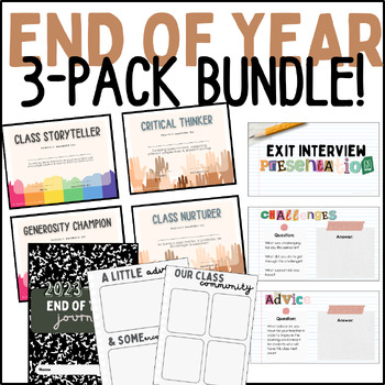 Preview of End of Year Bundle Middle & High School | SEL, Reflection, Class Awards