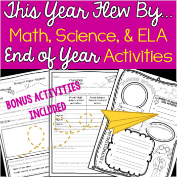 Preview of End of Year Bundle: Paper Airplanes, Famous Aviators, & Bonus Activities