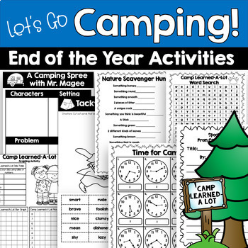 end of year camp themed activities by second grade sweetness tpt