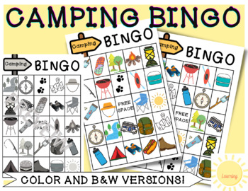 Preview of End of Year Camping Bingo ] Kindergarten and Pre-k Summer Activities