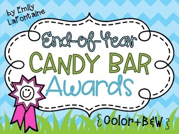 Preview of End of Year Candy Bar Awards - 30 awards in color and B&W, w/ or w/o graphics