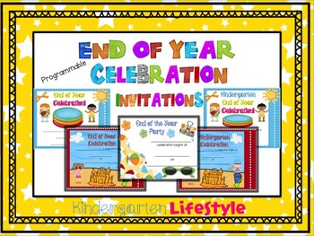 Preview of End of Year Celebration Invitations (Programmable)