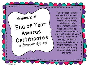 Preview of End of Year Certificates