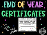 End of Year Certificates