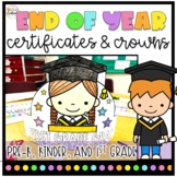 End of Year Certificates and Graduation Crowns | Editable 