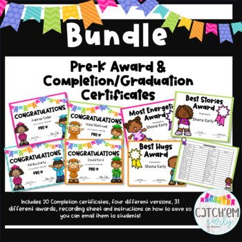 Preview of End of Year Awards/Completion Certificates/Graduation Certificates/Pre-k to 5th