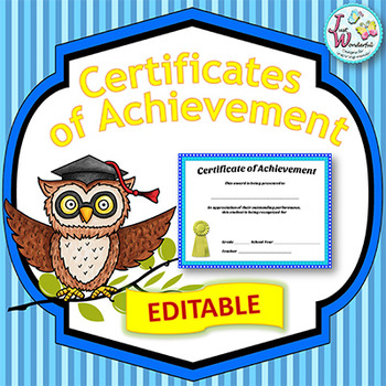 Preview of Awards Certificates of Achievement - EDITABLE