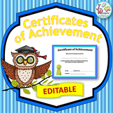 Awards Certificates of Achievement - EDITABLE