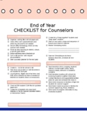 End of Year Checklist for School Counselors
