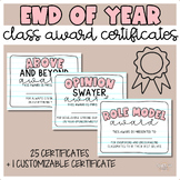 End of Year Class Award Certificates