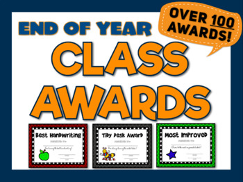 Preview of End of Year Class Awards {Over 100 Editable Awards for Your Students}