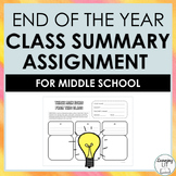 End of Year Class Summary - Learning Reflection Activity f