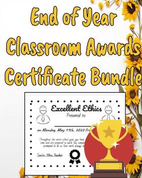 Preview of End of Year Classroom Awards Certificate Bundle